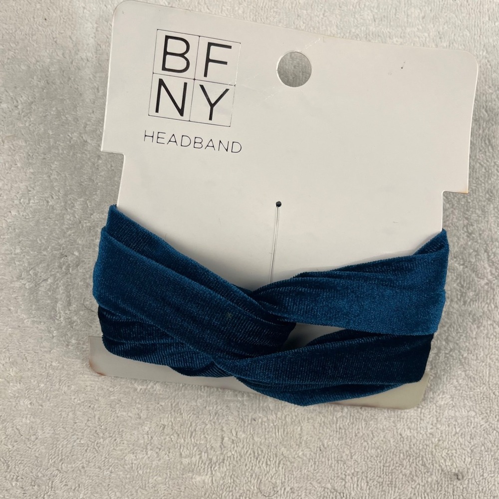 BFNY Blue Velvet Stretch Twist Headband Turban‎ Style Hair Accessory One Size